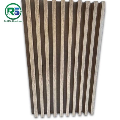 Non Flammable Solid Aluminum Decorative Wall Panel  Sheet Wooden Tiles 3.0mm