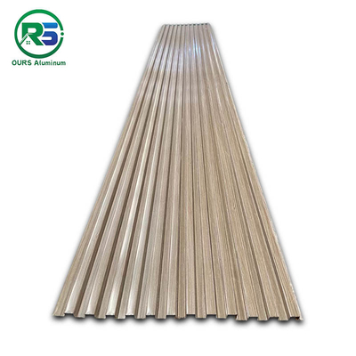Non Flammable Solid Aluminum Decorative Wall Panel  Sheet Wooden Tiles 3.0mm