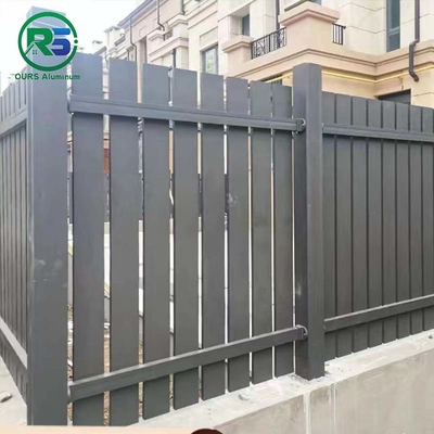 Vertical Slat Contemporary Aluminum Fence Customized Design Colour