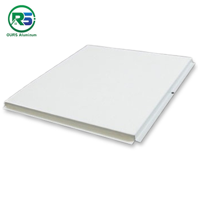 White Color Galvanized Steel Lay In Metal Ceiling Tiles Customized Size Airport