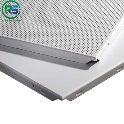 White Perforated Aluminium Clip In Ceiling Tiles For Shopping Mall Thickness 10MM