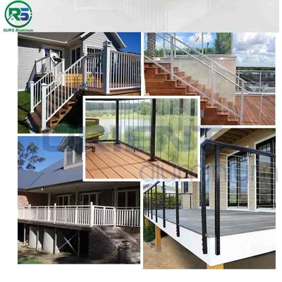 Wood Color And Black Contemporary Aluminum Fence of Aluminum Product Thickness 20MM