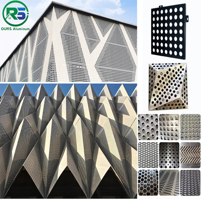 External Commercial Aluminum Art Deco Metal Panels Screen Blue Sky Metal Wall Tiles