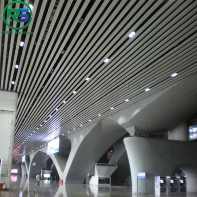 Environmental Friendly Linear Suspended Metal Ceiling 0.9mm White Aluminum Ceiling